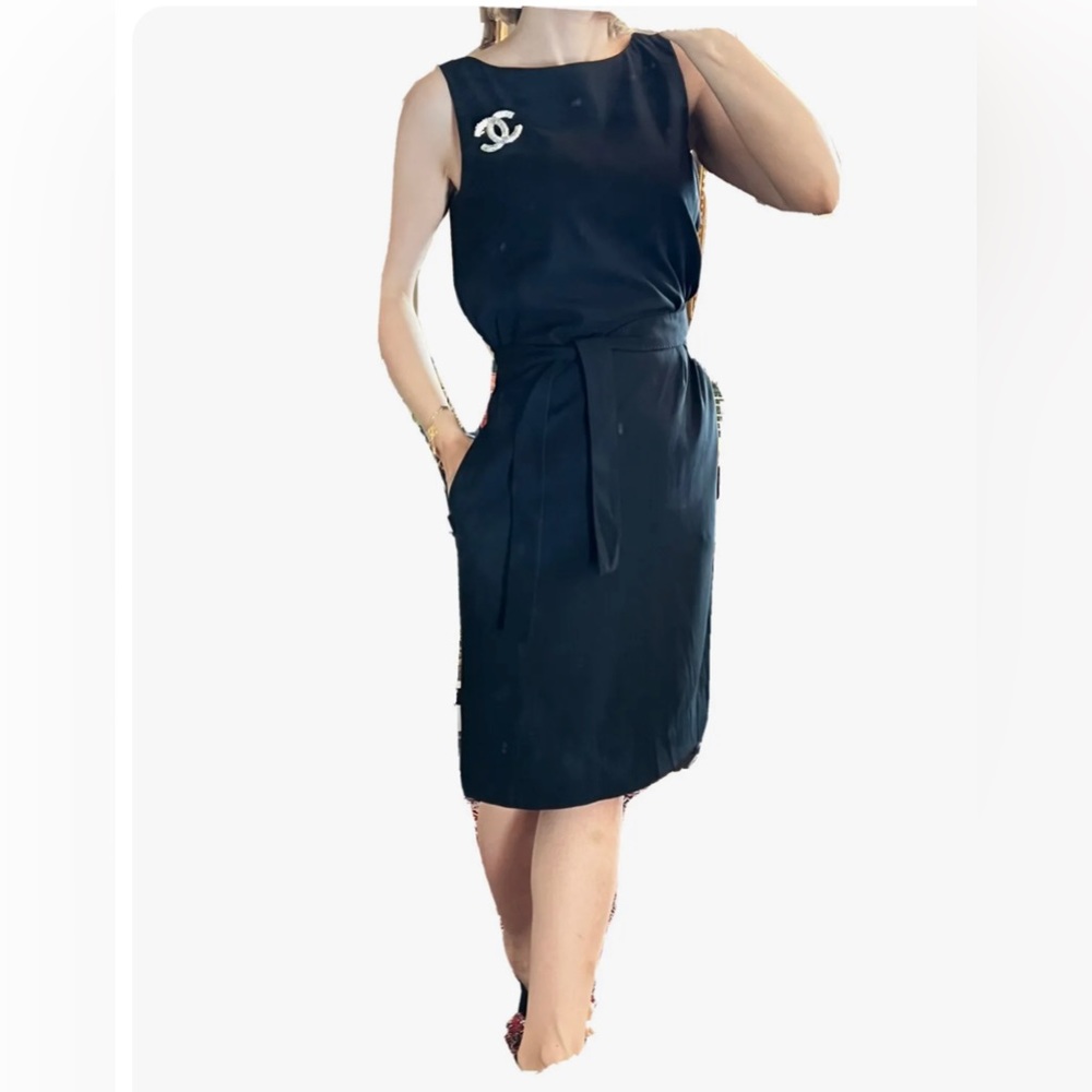 NWOT VINTAGE Moschino Cheap and Chic Black Rayon Sleeveless Dress Size US 4